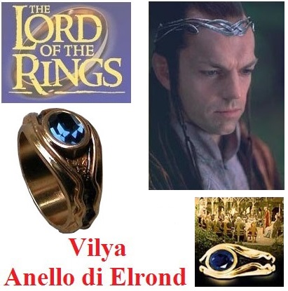 Anello di elrond - vilya - l'anello d'aria o anello azzurro o anello di zaffiro - riproduzione ufficiale new line cinema del film il signore degli anelli.